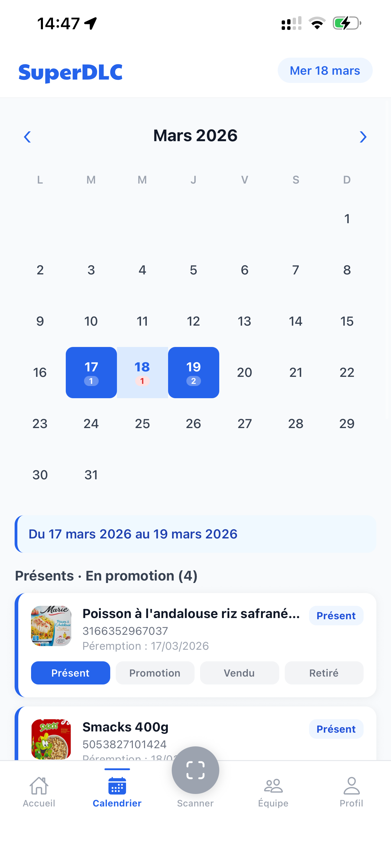 Calendrier SuperDLC